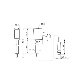 Cellule EAP Push-pull P=200mm Teach IO-L PinPoint LO/DO Inox / M08 4P-Lire la description