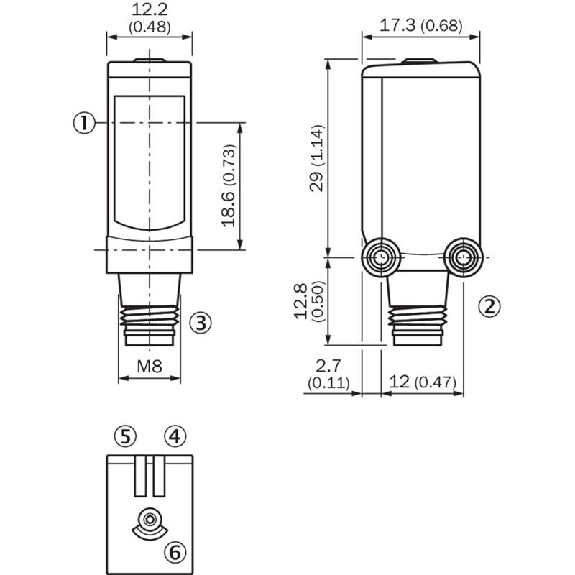 Cellule Bar. reflex transp. PNP P=5m Teach PinPoint DO / M08 4P-Lire la description