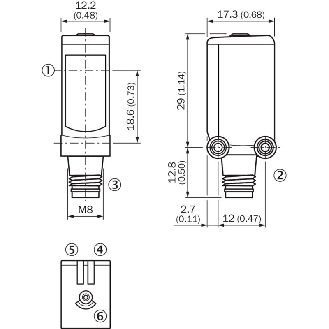 Cellule Bar. reflex transp. PNP P=5m Teach PinPoint DO / M08 4P-Lire la description