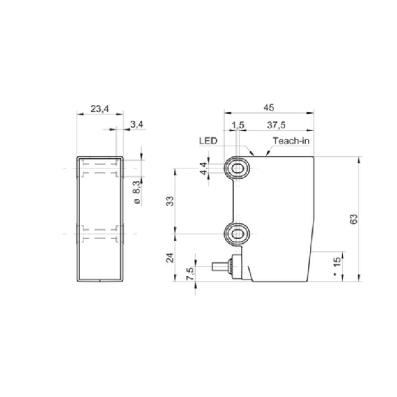 Cellule EAP PushPull P=1,2m Teach Laser LO/DO / Câble 2m Cellule EAP PushPull P=1,2m Teach Laser LO/DO / Câble 2m-Lire la description