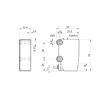 Cellule EAP PushPull P=1,2m Teach Laser LO/DO / Câble 2m-Lire la description