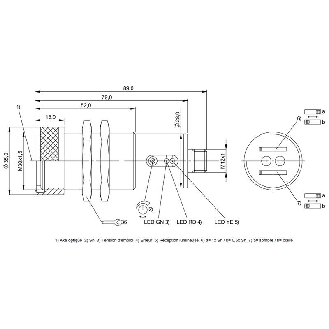 Cellule Directe M30 PNP/NPN P=2m LO/DO Métal Axial / M12 4P-Lire la description