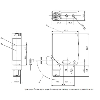 Cellule Directe PNP P=600mm Pot. Laser LO/DO / M12 4P-Lire la description