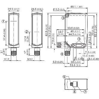 Cellule Barrage (E+R) PNP/NPN P=60m PinPoint LO/DO / M12 4P-Lire la description