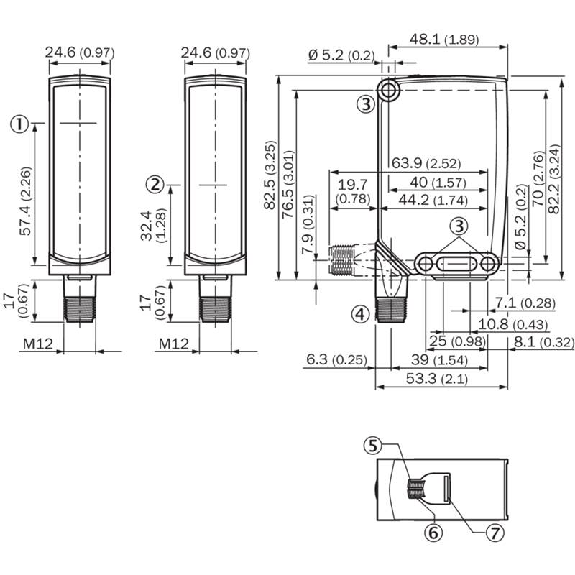 Cellule Barrage (E+R) PNP/NPN P=60m PinPoint LO/DO / M12 4P-Lire la description