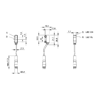 Cellule EAP PNP P=30mm LR LO / M08 3P+C0.2m-Lire la description
