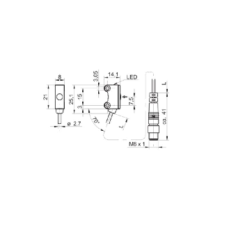 Cellule Barrage (R) PNP P=6m LR LO/DO / M08 4P+Câble 2m PVC-Lire la description