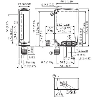 Cellule Bar. reflex Ligne 55mm PNP/NPN P=4,5m IO-Link / M12 4P-Lire la description