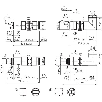 Cellule Directe M18 PNP P=400mm IR LO/DO Plast. Axial / M12 4P-Lire la description