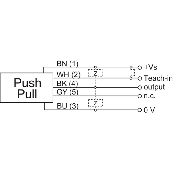 Cellule EAP PushPull P=100-1000mm Teach Laser LO/DO / M12 4P-Lire la description