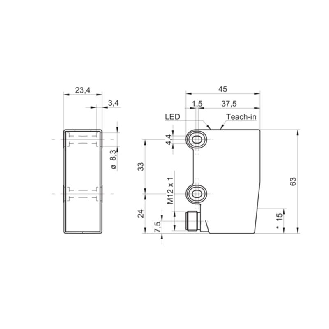 Cellule EAP PushPull P=100-1000mm Teach Laser LO/DO / M12 4P-Lire la description