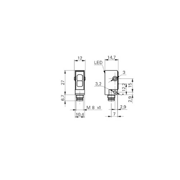 Cellule EAP Push-Pull P=80mm +/-8mm LR LO/DO Plast. / M08 4P-Lire la description