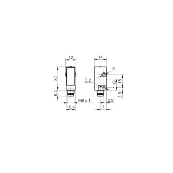Cellule Barrage (E) P=3m LR Plast. 10-30Vdc / M08 4P-Lire la description