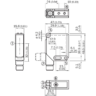 Cellule Bar. reflex transp. PNP P=4m PinPoint LO/DO / M12 5P-Lire la description