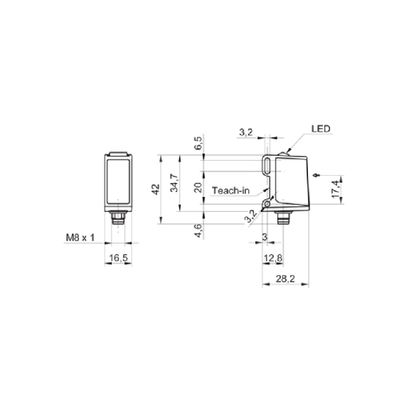 Cellule Barrage (R) PushPull P=10m qTeach LR LO/DO Inox / M08 4P-Lire la description