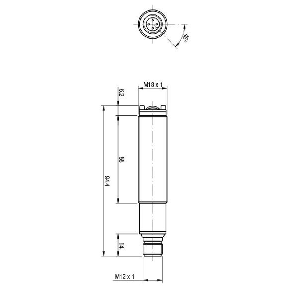 Photo.M18,NPN/PNP-NO/NC,M12 plug,BGS-Lire la description