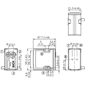 Cellule Bar. reflex Ligne 25mm PNP/NPN P=1.5m LO/DO / M12 4P+C0.3m-Lire la description