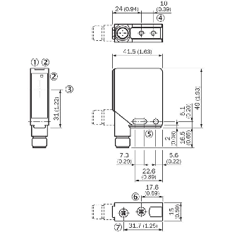 Cellule Bar. reflex PNP/NPN P=18m Laser LO/DO / M12 5P-Lire la description