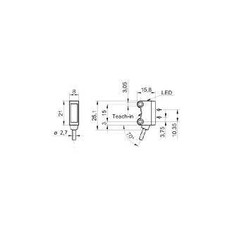 Cellule EAP PNP P=120mm qTeach PinPoint LO/DO / Câble 2m PVC-Lire la description