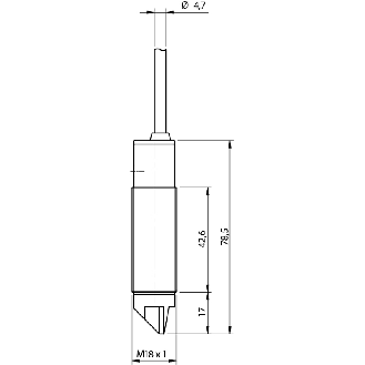 Cellule Bar. reflex M18 NPN P=2,5m LR NO+NF Métal Radial Câble 2m-Lire la description