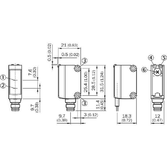 Cellule EAP PNP P=400mm Pot. PinPoint LO/DO 10-30Vdc / Câble 2m PVC-Lire la description