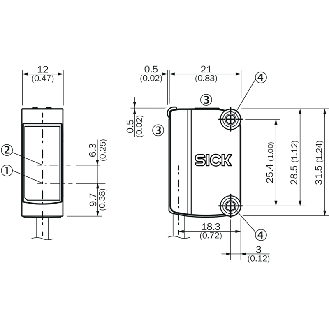 Cellule Bar. reflex PNP P=12m Pot. Laser LO/DO / Câble 2m-Lire la description
