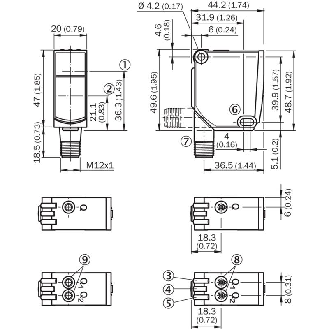 Cellule EAP PNP/NPN P=2,5m Pot. Laser LO/DO / M12 5P-Lire la description