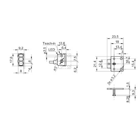 Cellule Bar. reflex PNP P=500mm LR LO/DO Plast. Axial / Câble 2m Cellule Bar. reflex PNP P=500mm LR LO/DO Plast. Axial / Câble 2m-Lire la description