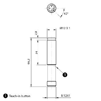 Cellule Barrage (R) M12 PNP P=4m IR LO/DO Métal Axial M12 4P-Lire la description