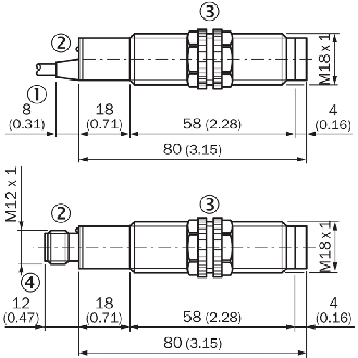 Cellule Directe M18 TRIAC P=100mm IR LO Plast. Axial 20-253AC / C2m-Lire la description