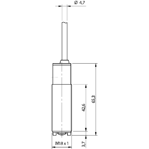 Cellule Directe M18 NPN P=800mm Pot. IR LO/DO Métal Axial / Câble 2m-Lire la description