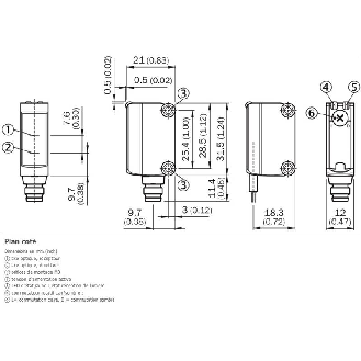 Cellule EAP PNP P=250mm Pot. PinPoint LO/DO 10-30Vdc / M08 4P+C0.3m-Lire la description