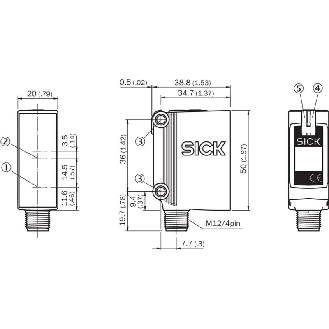 Cellule EAP PNP P=1600mm Pot. PinPoint LO/DO 10-30Vdc / M12 4P-Lire la description
