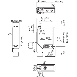 Cellule Bar. reflex PNP P=7m Pot. LR DO / M12 4P-Lire la description