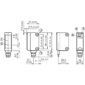 Cellule Bar. reflex PNP P=7.2m Pot. PinPoint LO/DO 10-30Vdc / M08 4P-Lire la description