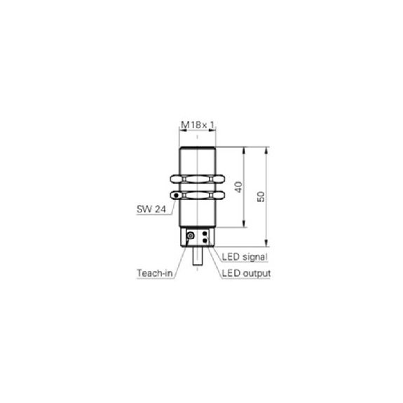 Cellule Directe M18 PNP P=430mm Teach IR LO/DO Métal Axial / Câble 2m Cellule Directe M18 PNP P=430mm Teach IR LO/DO Métal Axial / Câble 2m-Lire la description