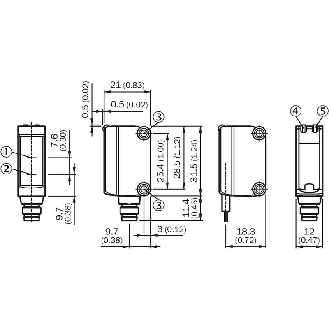 Cellule Bar. reflex PNP P=7,2m PinPoint LO/DO / M08 4P+C1m-Lire la description