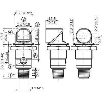 Cellule Bar. reflex M18 PNP P=7.2m PinPoint LO Métal Radial / M12 3P-Lire la description