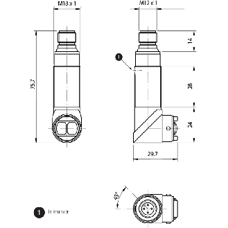 Cellule Directe M18 PNP P=800mm Pot. IR LO/DO Plast. Radial / M12 4P-Lire la description