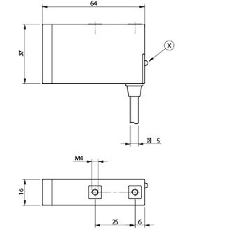 Cellule Directe TRIAC NO/NF P=400mm IR 20-253VAC / Câble 2m PVC 90°-Lire la description