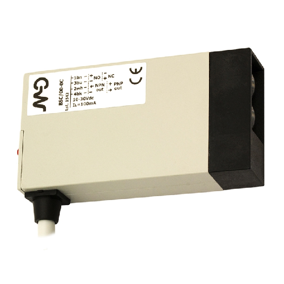 Cellule Bar.reflex PNP/NPN NO/NF P=8m Pot. IR / Câble 2m PVC 90°-Lire la description