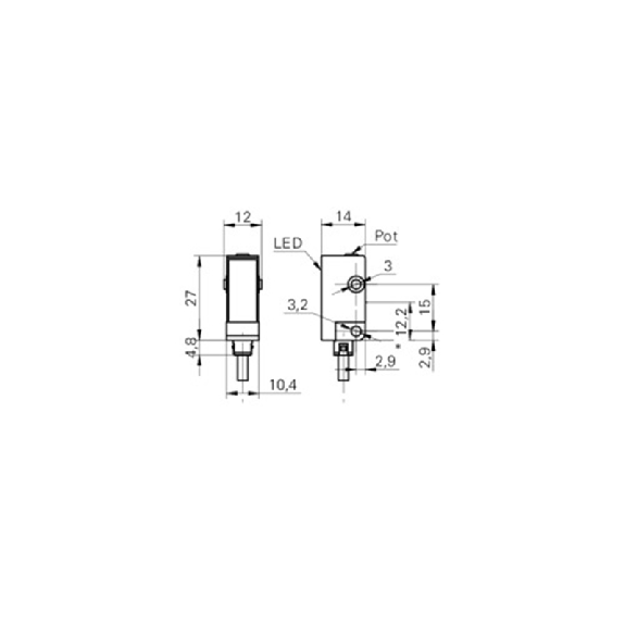 Cellule EAP NPN P=20-150mm Pot. LR LO/DO Plast. 10-30Vdc / Câble 2m Cellule EAP NPN P=20-150mm Pot. LR LO/DO Plast. 10-30Vdc / Câble 2m-Lire la description