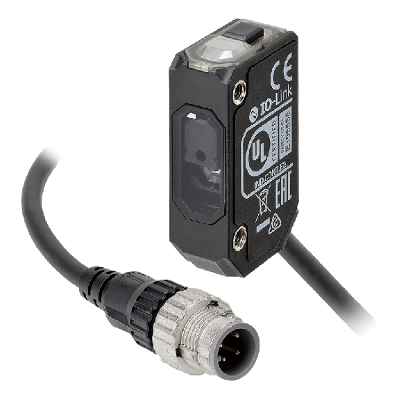 Cellule Directe PNP P=1,5m Laser IR IO-Link LO/DO Plast. / M12 4P+C-Lire la description