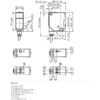 Cellule EAP PNP/NPN P=3,8m Teach Laser LO/DO / M12 5P+C0.3m-Lire la description