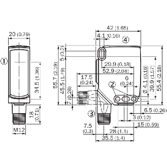 Cellule Bar. reflex PNP P=10m PinPoint IO-Link / M12 4P-Lire la description