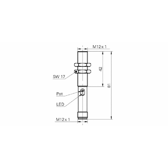Cellule Directe M12 PNP P=30-200mm Pot. IR LO 10-30Vdc / M12 4P Cellule Directe M12 PNP P=30-200mm Pot. IR LO 10-30Vdc / M12 4P-Lire la description