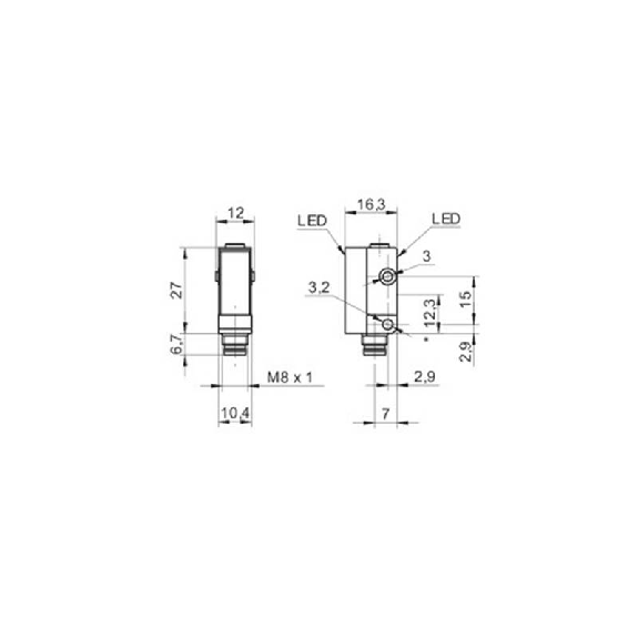 Cellule Bar. reflex PNP P=3,5m LR LO/DO Plast. 10-30Vdc / M08 4P-Lire la description