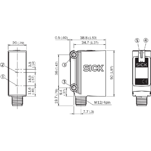 Cellule EAP PNP P=1,2m Pot. IR LO/DO 10-30Vdc / M12 4P-Lire la description