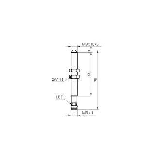 Cellule Barrage (R) M08 PNP P=2,5m LR LO Métal 10-30Vdc / M08 3P-Lire la description