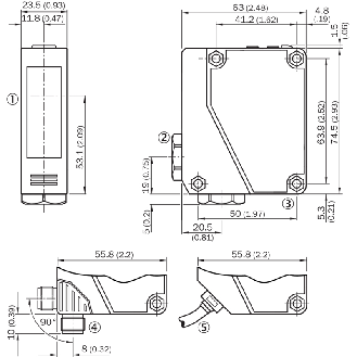 Cellule Barrage (E+R) PNP P=60m LR LO/DO 10-30Vdc / Bornier-Lire la description